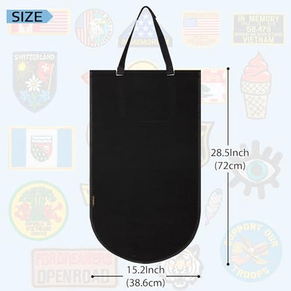 Hanging Patch Display Board, Foldable Patch Holder (Black) | Foldable felt panel displays military and morale patches. Patches not included.