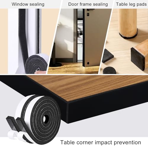 Storystore Self Adhesive Foam Weather Stripping, 1"x 3/4"x16.5FT Door Seal | High-Density Foam Seal for Door and Window Insulation, Noise Reduction & Gap Sealing