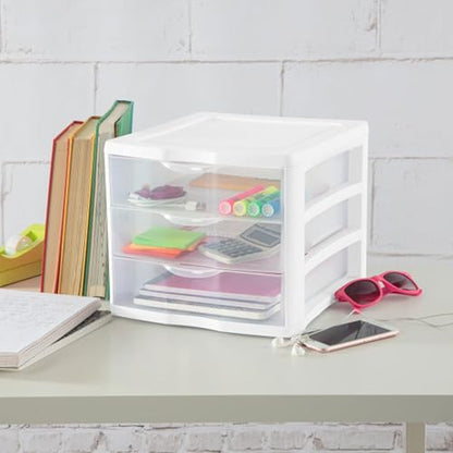 4 Sterilite ClearView Portable 3 Storage Drawer Organizer Cabinets (Open Box)