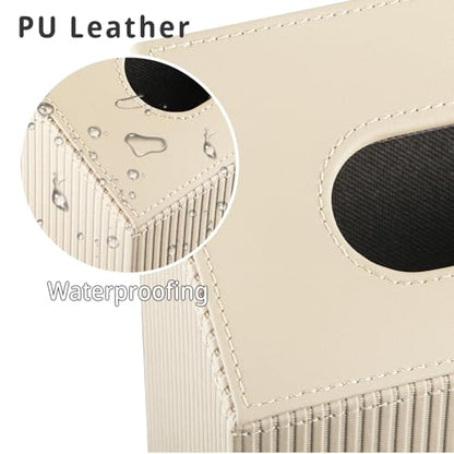 Hand Towels Box Cover Compatible with Kleenex Disposable Paper Hand Towels | PU Leather Tissue Box Cover,Hand Towels Holder/Dispenser Suitable for Dining Room,Kitchen,Bathroom,Can Be Wall-Mounted