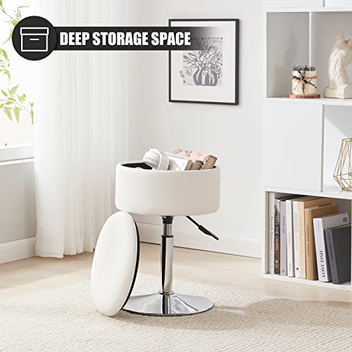 Adjustable Vanity Stool with Storage Swivel Vanity Chair Makeup