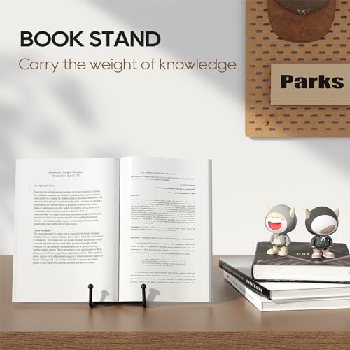 3 Pack 8 Inch Plate Stands for Display - Decorative Book Stand for Picture | Metal Frame Picture Easels Holders for Tables Cookbook Photo Art Show - Strong & Sturdy Thicke Iron Construction, Black