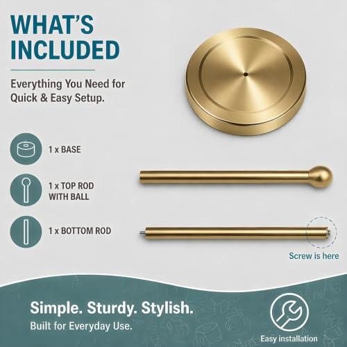 Songtec Gold Toilet Paper Holder Stand with Reserve, Floor Standing Tisse Roll Holder for 4 Rolls, Compact Design Bathroom Toilet Paper Storage - Gold