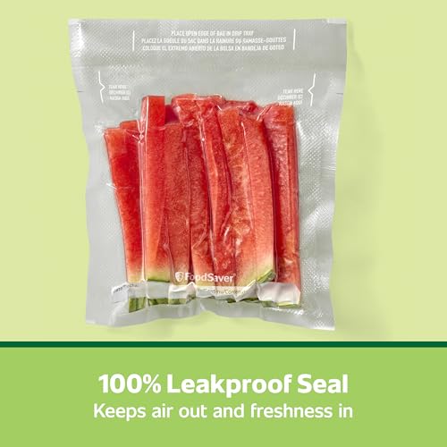 FoodSaver Quart Pre-Cut Vacuum Seal Bags, Easy Use Vacuum Storage Bags, Align to Seal and Tear to Open Vacuum Sealer Storage Bags, 43 Pack