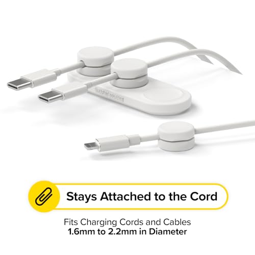 Wrap-It Storage MagnaDock Magnetic Cable Holder - 2-Pack (White) | Adhesive Cable Clips Cord Organizer Desktop Cord Holder for Nightstand Desk Cable Management