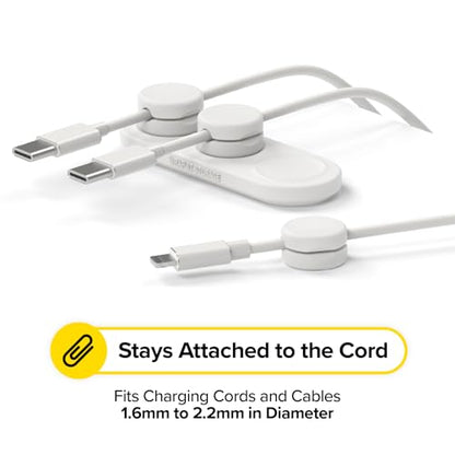 Wrap-It Storage MagnaDock Magnetic Cable Holder - 2-Pack (White) | Adhesive Cable Clips Cord Organizer Desktop Cord Holder for Nightstand Desk Cable Management