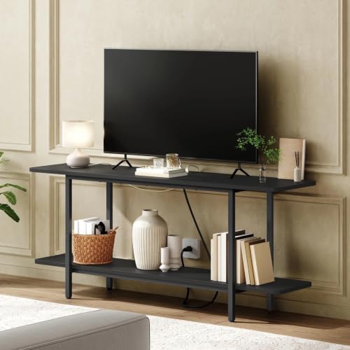 TV Stand for TVs up to 55", 2-Tier TV Console Tabl... (Black)
