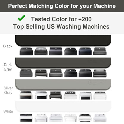 1 PACK SEIRI Washer and Dryer Topper, 26" x 18" Silicone Top Protector Mat for Slant Top Surface Cover and Top Load Washing Machine Laundry Room Non-Slip Waterproof Dryer Cover Medium (Black)