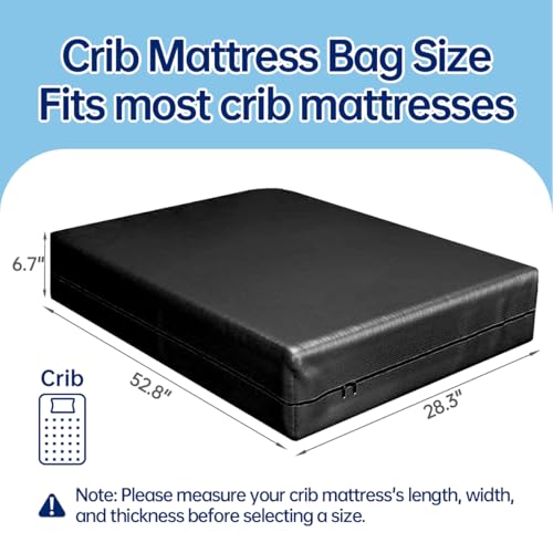 Heavy Duty Water-Resistant Crib Mattress Storage Cover Bag with Zipper
