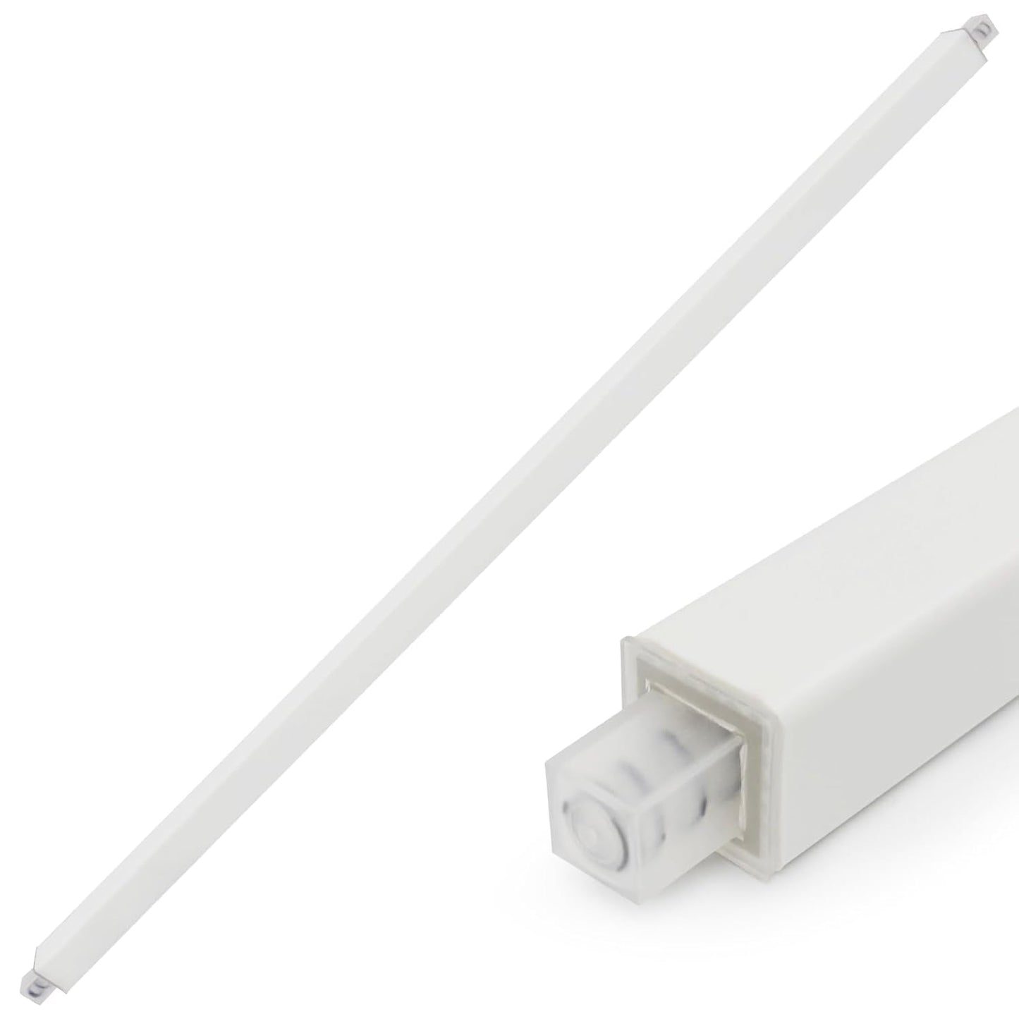 Showingo 24 Inch Adjustable Towel Bar Replacement Rod, Spring End Wall Mount Towel Rod for Bathroom & Kitchen, White Towel Holder for Towel Storage (1 Pack)