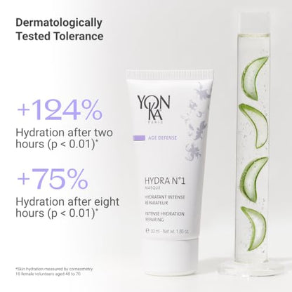 Yonka Hydra No. 1 Masque, Hydrating Face Mask | with Vitamin C and Aloe Vera, Overnight Anti-Aging Treatment, For Normal to Dry Skin, Paraben-Free, 1.80 oz