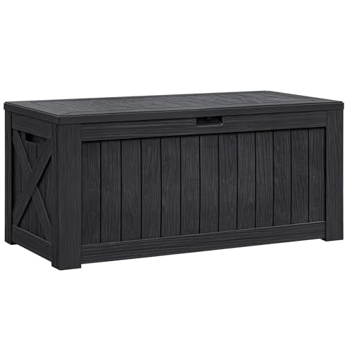 Resin Deck Box 120 Gallon Waterproof Large Outdoor... (Black | Resin)