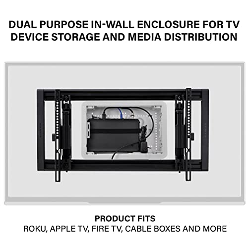 Legrand - OnQ Cable Management, In-Wall Media Box, Dual Purpose Structured Wiring Enclosure, TV Home Theater Recessed Storage Box, 9 Inch, white ENP0900-NA