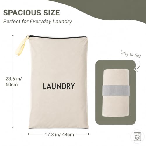 23.6" x17.3" Dirty Clothes Bag for Traveling and Camping | Travel Laundry Bags with Zipper,Hand Strap,Portable,Washable,Travel Dirty Clothes Bag