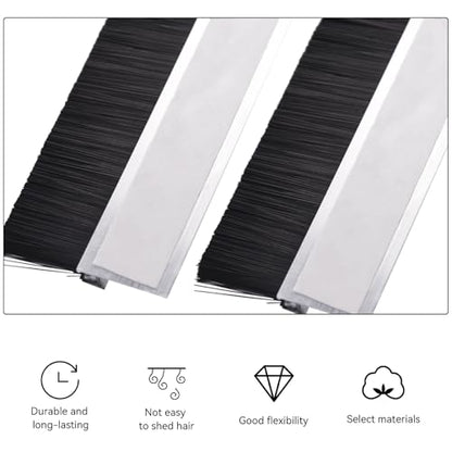 2Pack 32 inch Door Bottom Sweep for Exterior Doors with 1.1 inch PP Soft Brus, H-Shape Aluminum Dustproof Bottom of Door Weatherstrip, Silver