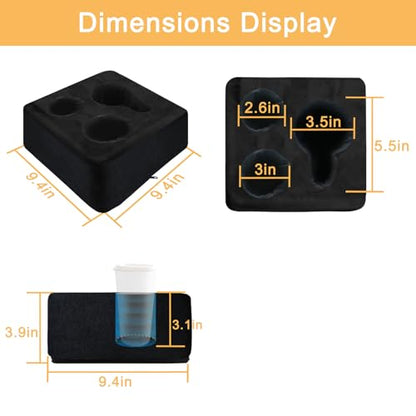 Couch Cup Holder Pillow Tray & Caddy - for Sofa, Bed, Car, Man Cave | Keep Drinks at Hand & Spill-Proof Accessories for New Parents, Camping, Park, Boat, Beach -Black