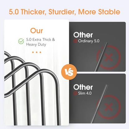 5mm Wire Cutting Board Organizer Holder Stand for Cabinet Countertop | Full silicone strip, no slipping or scratches, 1.2" slot spacing, Holds cutting boards, sheet pans, skillets inside Cabinet