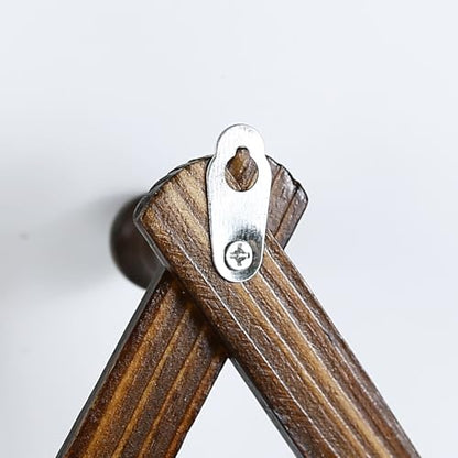 AMAPON Accordion Wall Hanger Expandable Coat Hat Rack 13 Peg Hook (Walnut) | Hang Hats Jackets Coffee Mug Purses Necklaces Towels Cap Leash Scarves Data Line Kitchenware