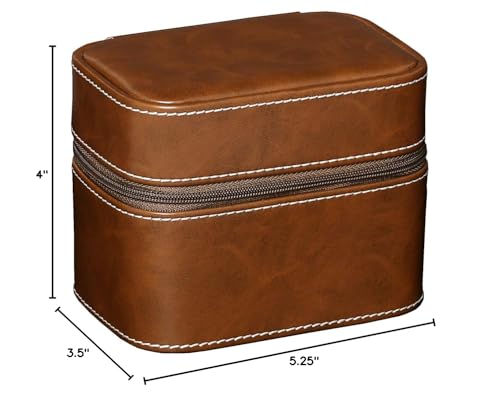 ROTHWELL 2 Watch Travel Case Storage Organizer for 2 Watches | Tough Portable Protection w/Zipper Fits All Wristwatches & Smart Watches Up to 50mm