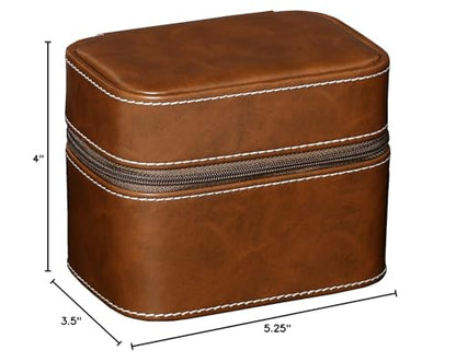 ROTHWELL 2 Watch Travel Case Storage Organizer for 2 Watches | Tough Portable Protection w/Zipper Fits All Wristwatches & Smart Watches Up to 50mm