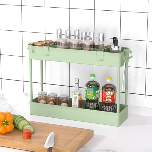 Slim Storage Cart 3 Tier,Bathroom Organizer Rollin... (Green | Plastic)