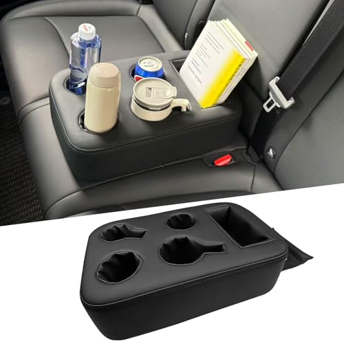 Car Back Seat Cup Holder, PU Leather Couch Sofa Be... (Black | Leather)