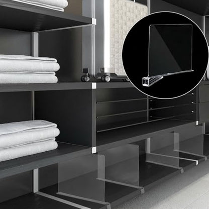 Boao 8 Pcs Shelf Dividers for Closet Organization Acrylic Clear Shelf Divider Purse Organizer Handbag Separator Bookshelf Divider for Closet Bedroom Kitchen Office Cabinet Bathroom