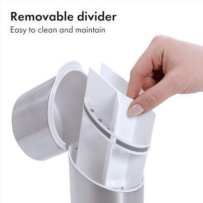 OXO Good Grips Stainless Steel Toothbrush Organizer, Bathroom Organizer and Storage, Toothbrush Holder for Countertop, Sleek Modern Bathroom Accessories