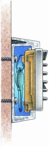 Kidde AccessPoint 001170 KeySafe Original Slimline Push Button Combination Permanent Key Lock Box, 2-Key, Titanium Gray