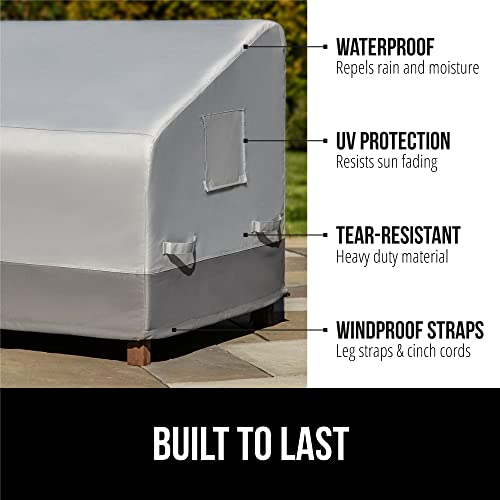 GORILLA GRIP Waterproof Large Outdoor Patio Sofa Cover, 2 Seater 58 Inch, Heavy Duty 600D Furniture Covers Sets for Winter, Keep Cushions Dry, Protects from Sun, Snow, Rain, Windproof, UV Coated