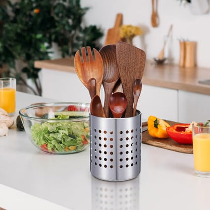 Metal Utensil Holder Set, Small SUS401 Steel Utens... (Silver | Stainless Steel)