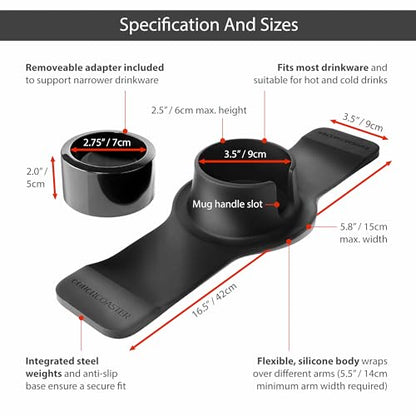 CouchCoaster® - Original & Patented Armrest Couch Cup Holder, Mocha Brown - A Weighted, Silicone, Anti Slip Coaster Stops Spills On Your Sofa, Armchair Or Recliner & Keeps Drinks in Reach
