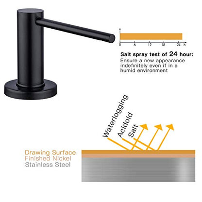 Matte Black Kitchen Sink Soap Dispenser GAPPO Countertop Pump Hand Lotion Built in Bottle Upgrade Stainless Steel Screw