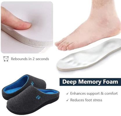 RockDove Men's Original Two-Tone Memory Foam Slipper | Slip-on, Indoor/Outdoor, House Use, Non-Slip, Machine Washable, Lightweight, Skin-Friendly, Gift-Ready