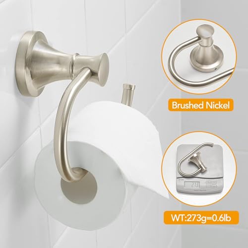 Toilet Paper Holder Wall Mount Bathroom Tissue Holder Brushed Nickel | Pivoting Tissue Roll Holder, High Quality Stainless Steel Hand Towel Ring Rustproof, Bathroom Accessories,Toilet Storage