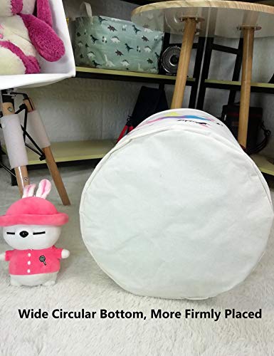Foldable Waterproof Round Fabric Laundry Basket Home, Golden Unicorn | Large Capacity, For Apparel Textiles, Plush Goods Storage, Whole House Tidying