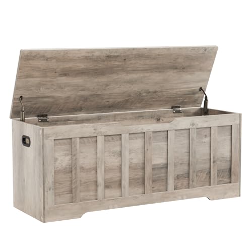 47.2“Storage Chest Extra Large,Wooden Storage Benc... (Greige | Engineered Wood)