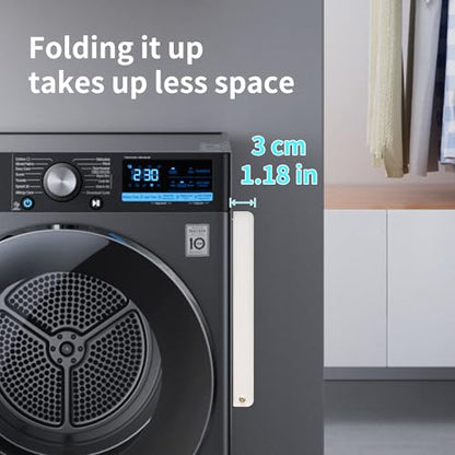 LEQ Clothes Drying Rack Magnetic Folding Shelf for Clothes and Towels, Magnet Rack Mount on Washing Machine Fridge, Durable Folding Rack for Laundry Room Bathroom Kitchen
