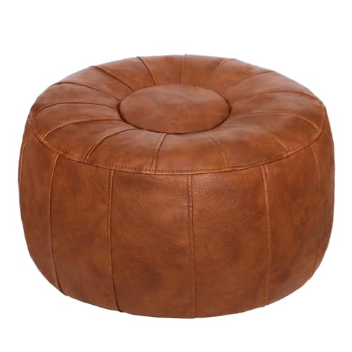 Unstuffed Moroccan Storage Pouf Foot Stool Ottoman... (Vegan Leather)
