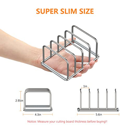 Cutting Board Organizer Stand Holder,304 Stainless Steel Chopping Board Holder,Pot Pan Lid Holder Rack kitchen Shelf Bakeware,Cookie Sheets Organizer (1.0 Inch Width Slots)