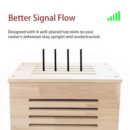 Router Box Hider, 15.7" L×9.0" W×11.8" H Wood WiFi Modem Box Hider