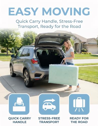 Mini Crib Mattress Bag for Moving and Storage, with Dual Zipper and Carrying Handles, 6 Mil Thick Clear Plastic Waterproof Mattresses Bag, Heavy Duty - Long Lasting, 38 x 24 x 4.3 Inch