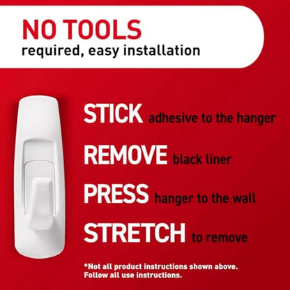 Command 5 lb Large Utility Hooks,7 Hooks and 12 Strips,Damage-Free Hanging Wall Hook with Adhesive Strips,No Tools Required,Great for Home Kitchen Office Organization,(Pack of 2)