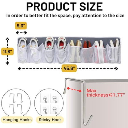 RV Shoe Storage for Bedside - 16 Extra Large Pocket Entryway Shoes Rack | Wall Mounted Bed Hanging Pocket Organizer, Bedside Caddy for Shoes and Tool Accessories, RV & Camper Essentials 2 Pack