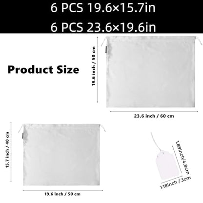 GONGKANGYUAN 12 Pcs Dust Bags for Purses and Handbags Satin Purse Storage Organizer With Drawstring Closure Handbag Protector (White)