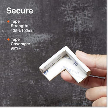 Roving Cove Slimfit Corner Edge Protector for Baby Proofing (Small 15ft Edge 4 Corners), Furniture Safety Bumper Guard, Soft NBR Rubber Foam, 3M Adhesive, Oyster White (Off White)