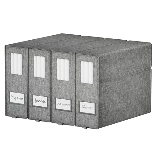 Bed Sheet Organizers and Storage 4 Pack for Linen... (4 Count | Grey)