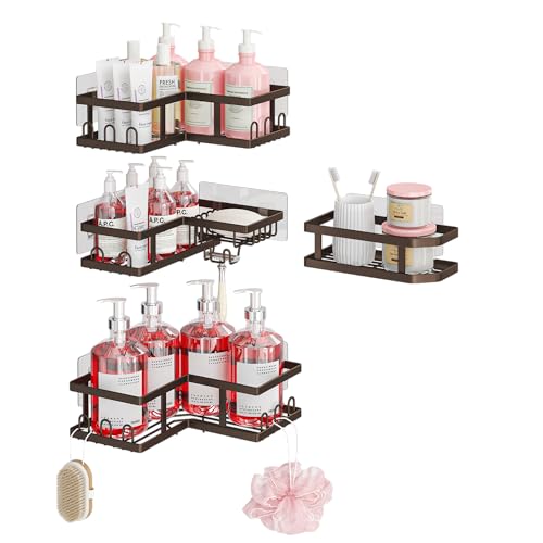 Youvip Corner Shower Caddy - Rust-Proof, Space-Saving, Easy to Install Organizer for Bathroom. Copper