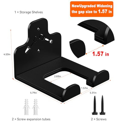 Garage Organizer Trimmer Rack Wall Mount, Weedeater Hanger, Black, 2 Pack | Heavy Duty Garage Power Tool Hanger,Weed Wacker Holder Wall Mount for Grass Trimmer,Hedge Trimmer,Garage Trimmer,Garden Tools