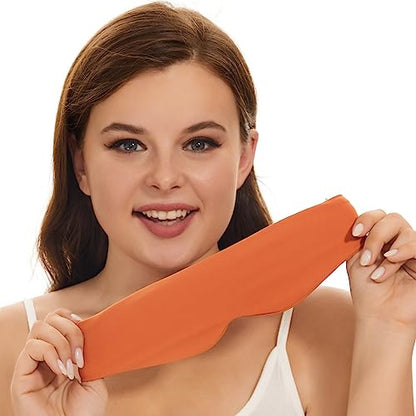 ALASKA BEAR Side Sleeper Sleep Mask, Patented, 100% Blackout, Tangerine | Cup-shaped Design, Zero Pressure, Ultra-soft fabric, Machine Washable, Ideal for Home & Travel